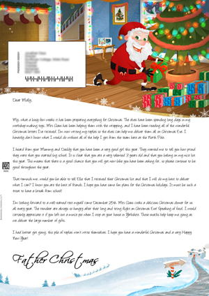 Santa in the house delivering presents - Personalised Santa Letter Background