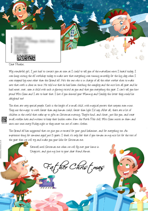 Elves playing and building - Personalised Santa Letter Background