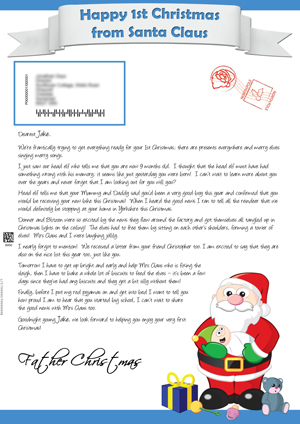 1st Christmas - Blue - Personalised Santa Letter Background